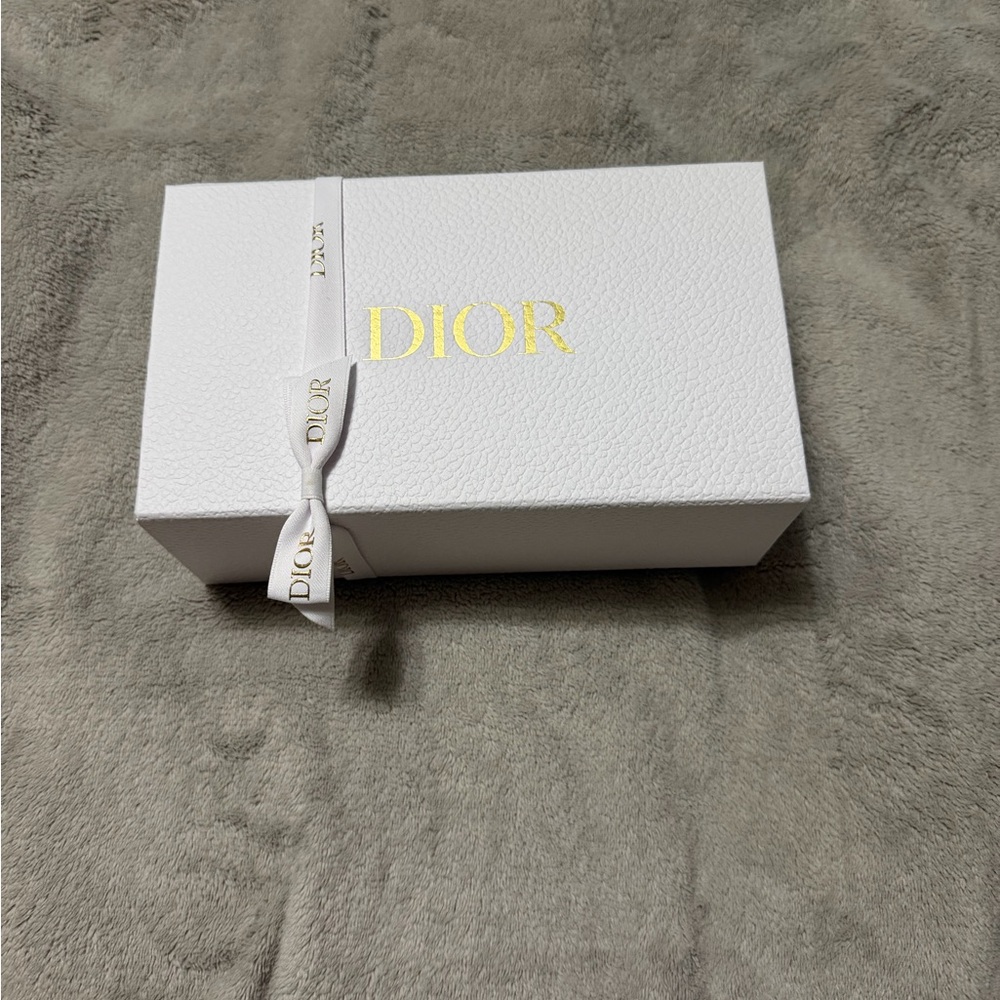 Dior White Box with Gold Logo and Branded Ribbon new empty